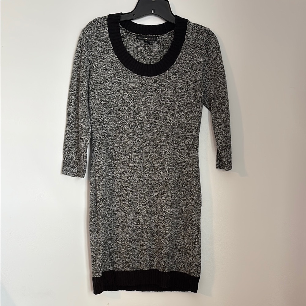 Derek Heart Black and Gray Crew Neck Soft Knit Sweater Dress size medium